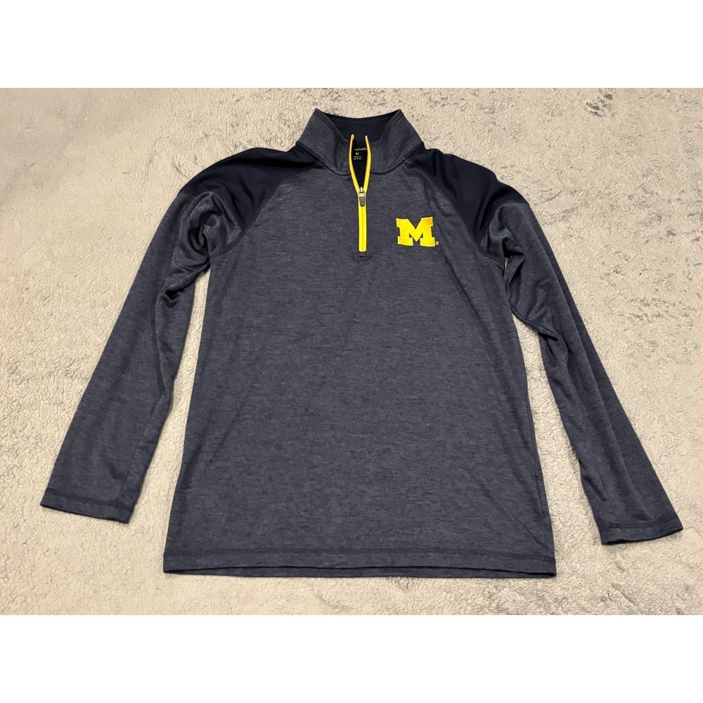 Champion Elite Men's M Sweater Pullover University Of Michigan U of M 1/4 Zip